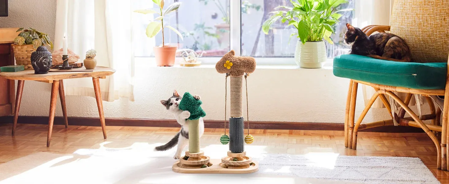 Sisal Cat Scratch Post with Balls