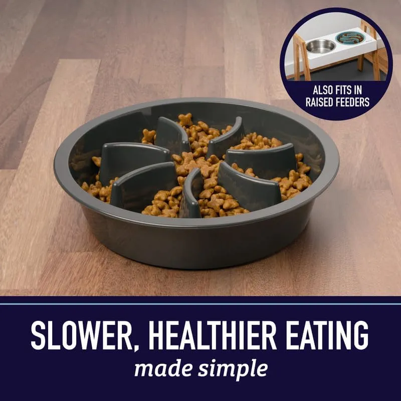 Slow Feed Dog Bowl for Raised Pet Feeders - 2-Cup Star Maze Bowl for 7.5-8 Inch Feeder Holes