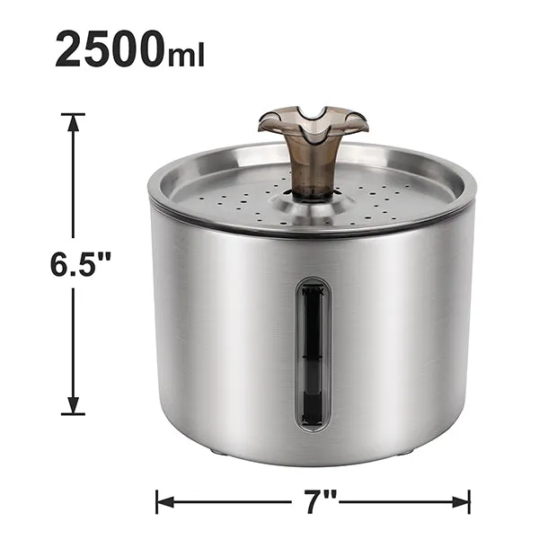 SmartStride™ Stainless Steel Pet Water Fountain with Filter