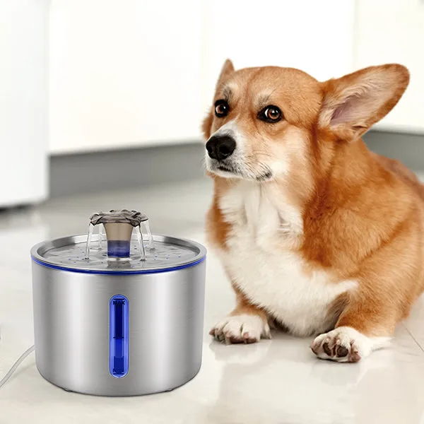 SmartStride™ Stainless Steel Pet Water Fountain with Filter