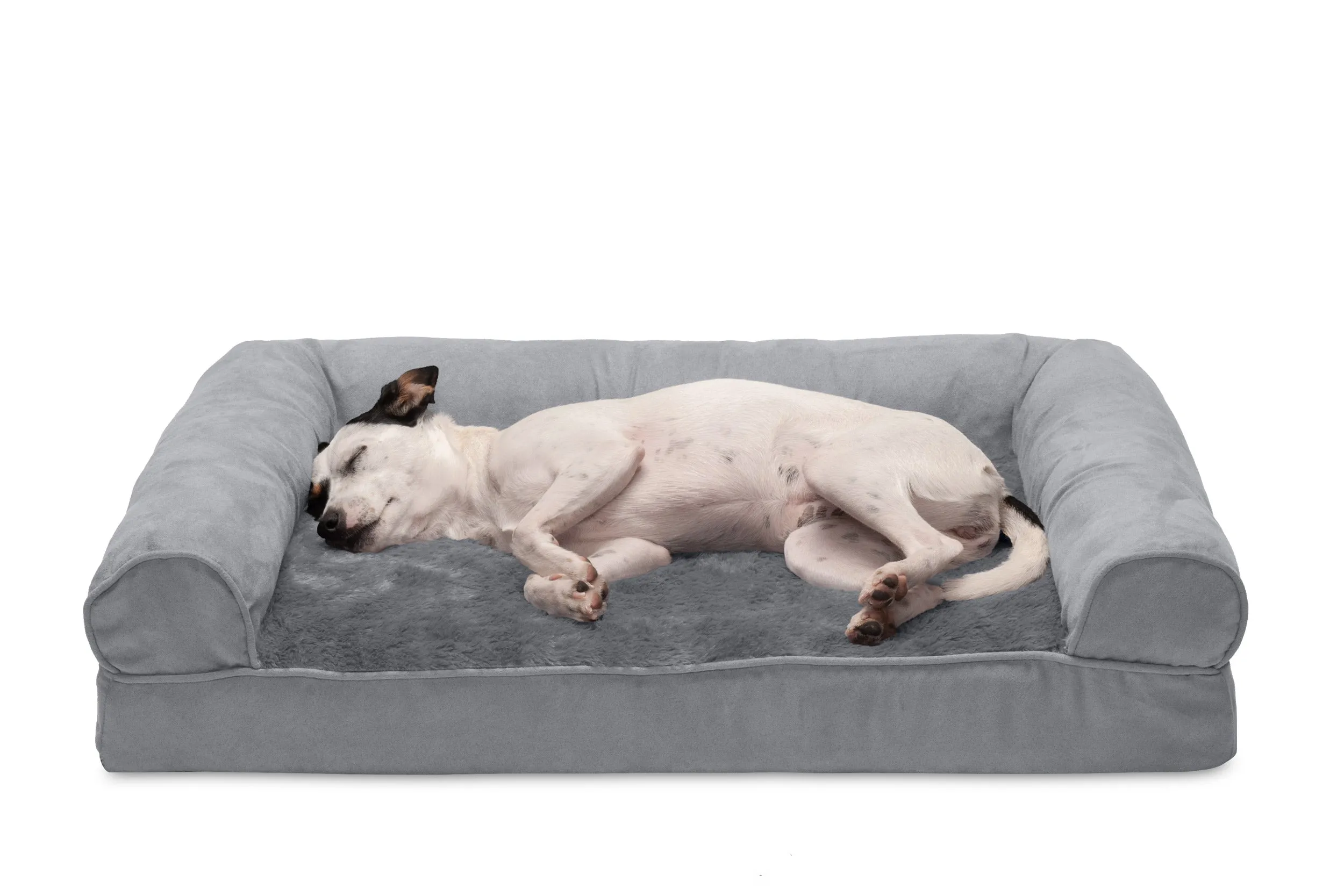 Sofa Dog Bed - Plush & Suede