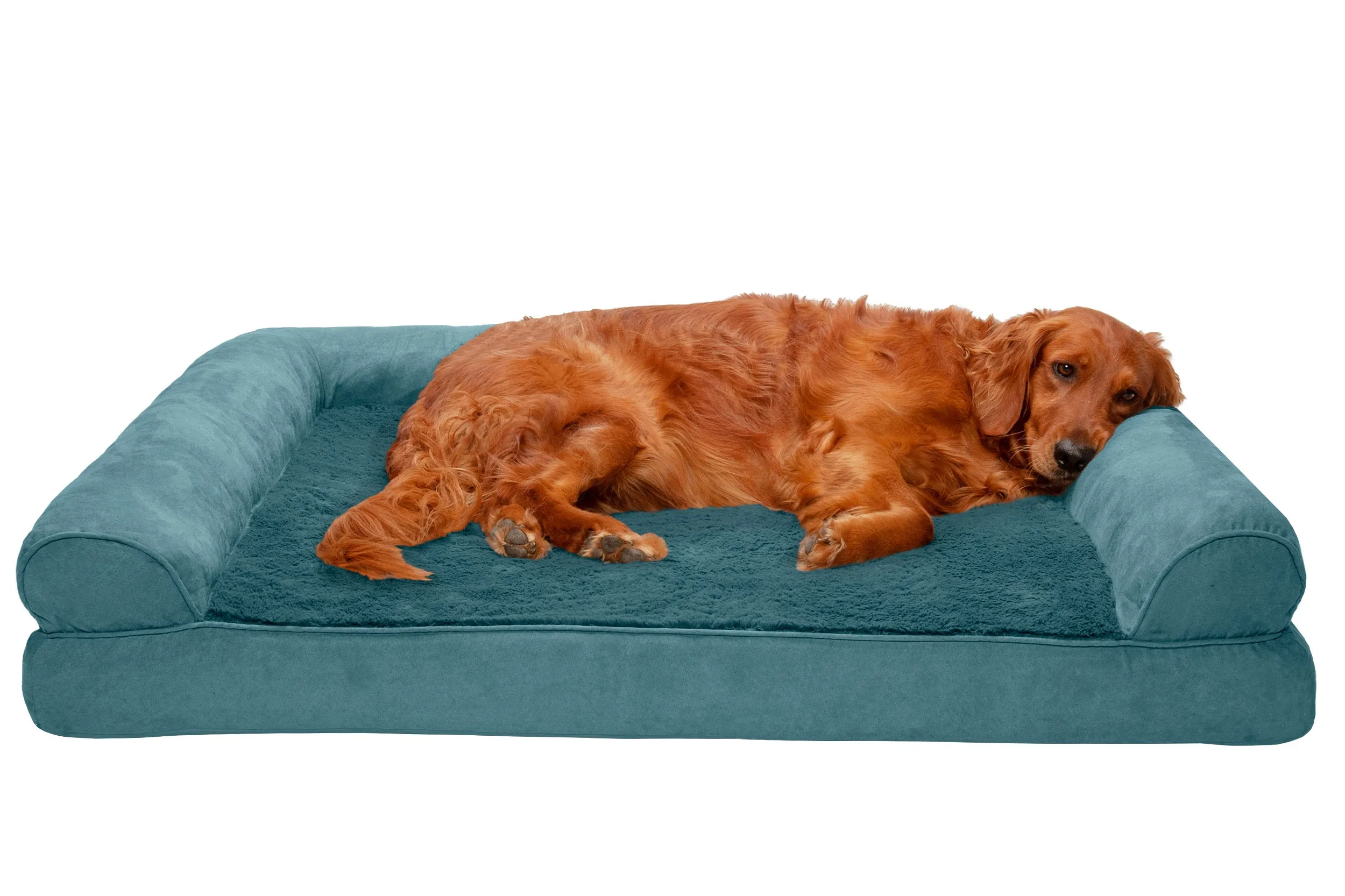 Sofa Dog Bed - Plush & Suede