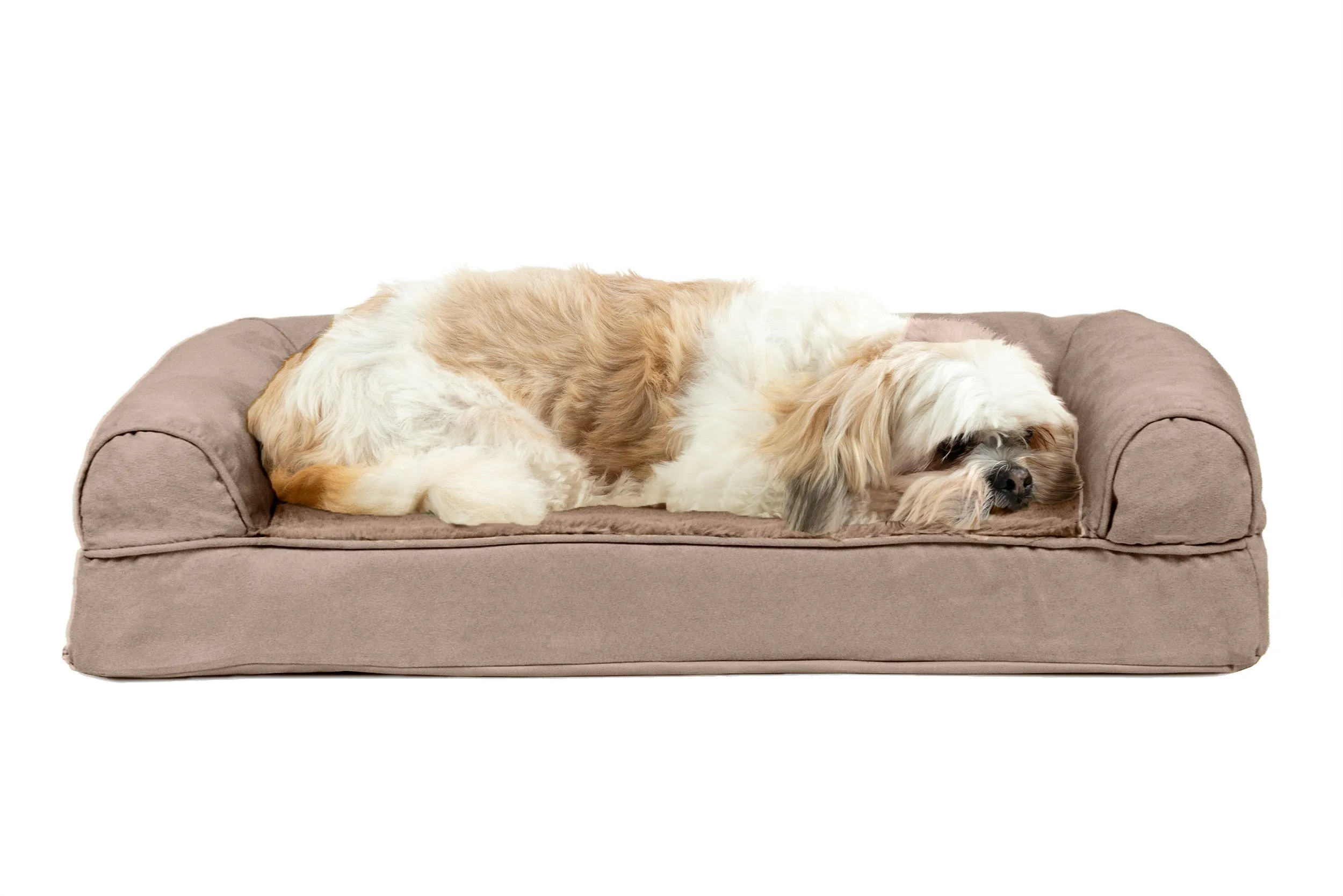 Sofa Dog Bed - Plush & Suede