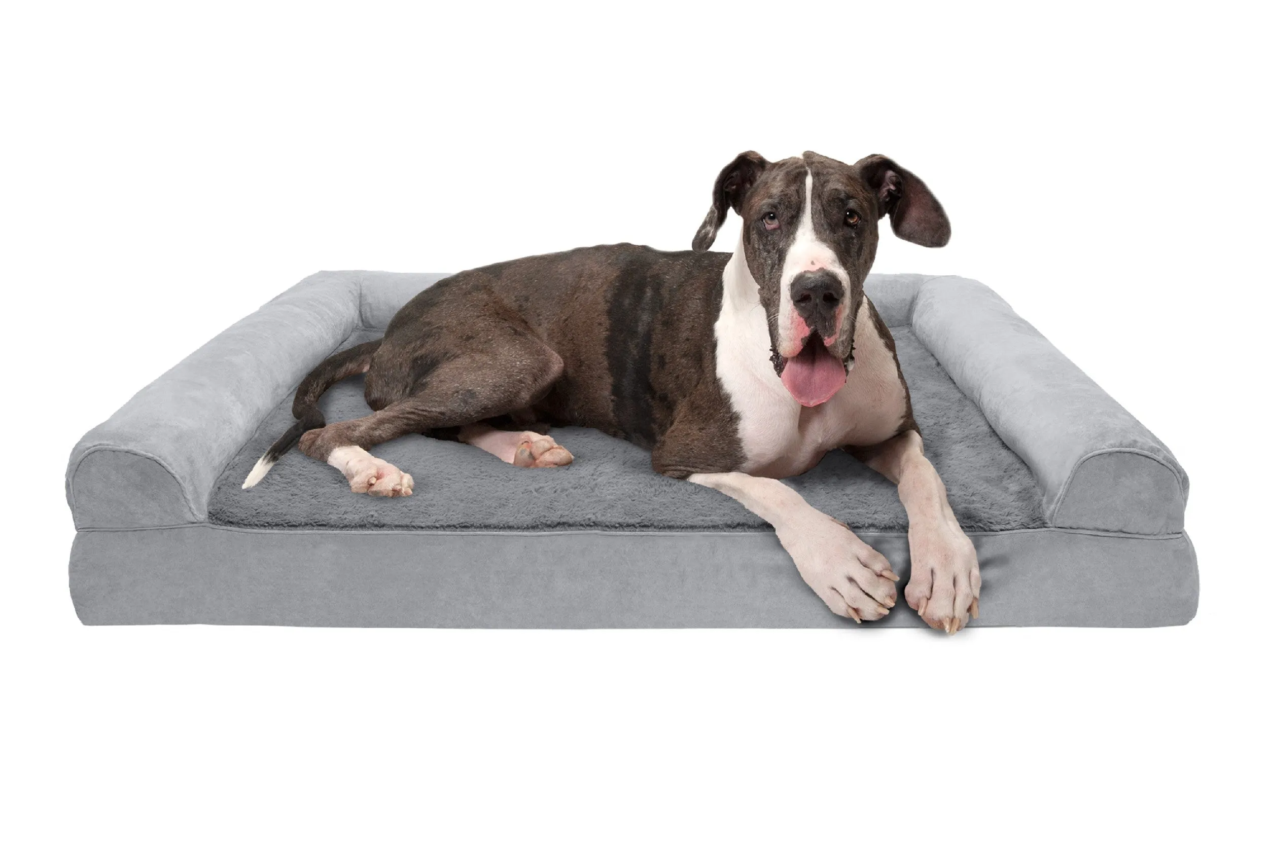 Sofa Dog Bed - Plush & Suede