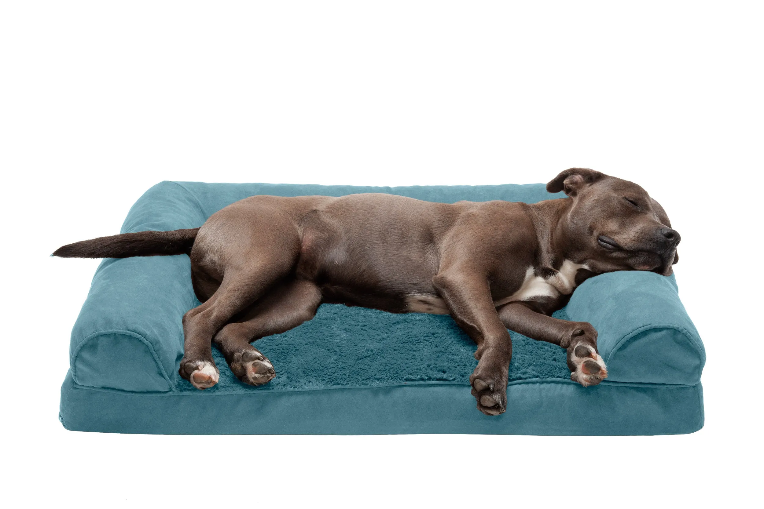 Sofa Dog Bed - Plush & Suede