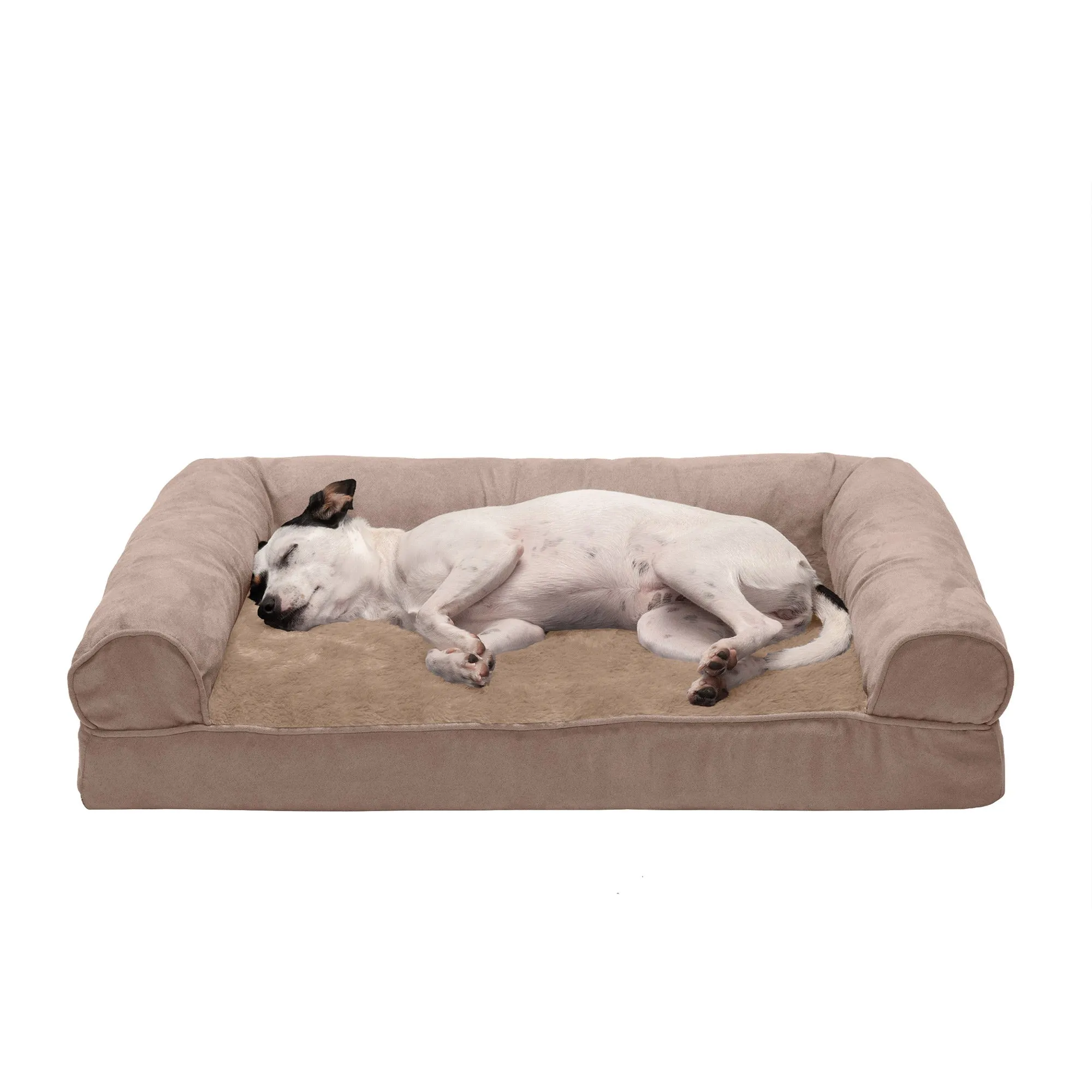 Sofa Dog Bed - Plush & Suede