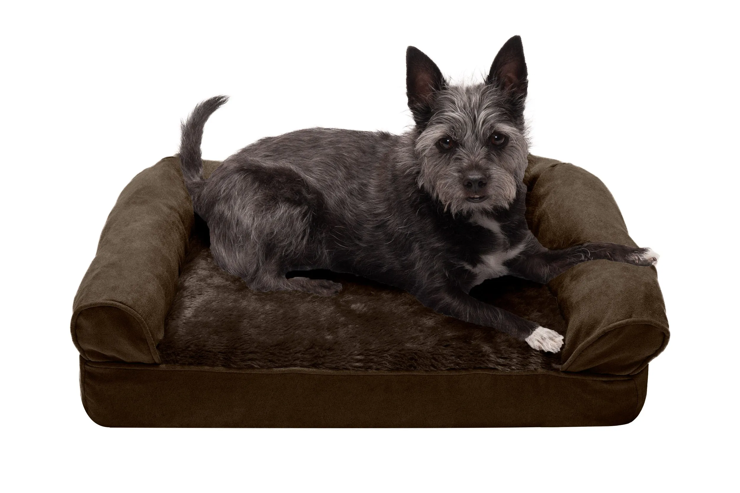 Sofa Dog Bed - Plush & Suede