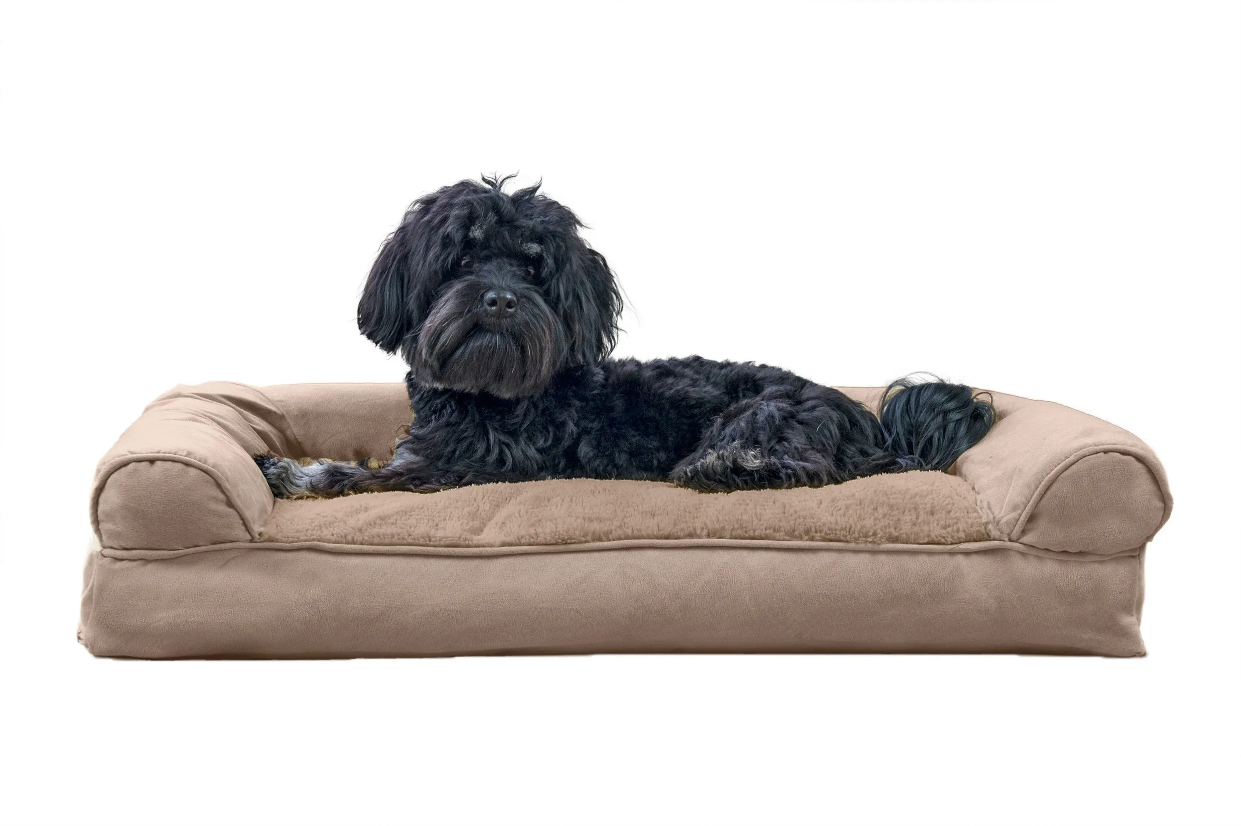 Sofa Dog Bed - Plush & Suede