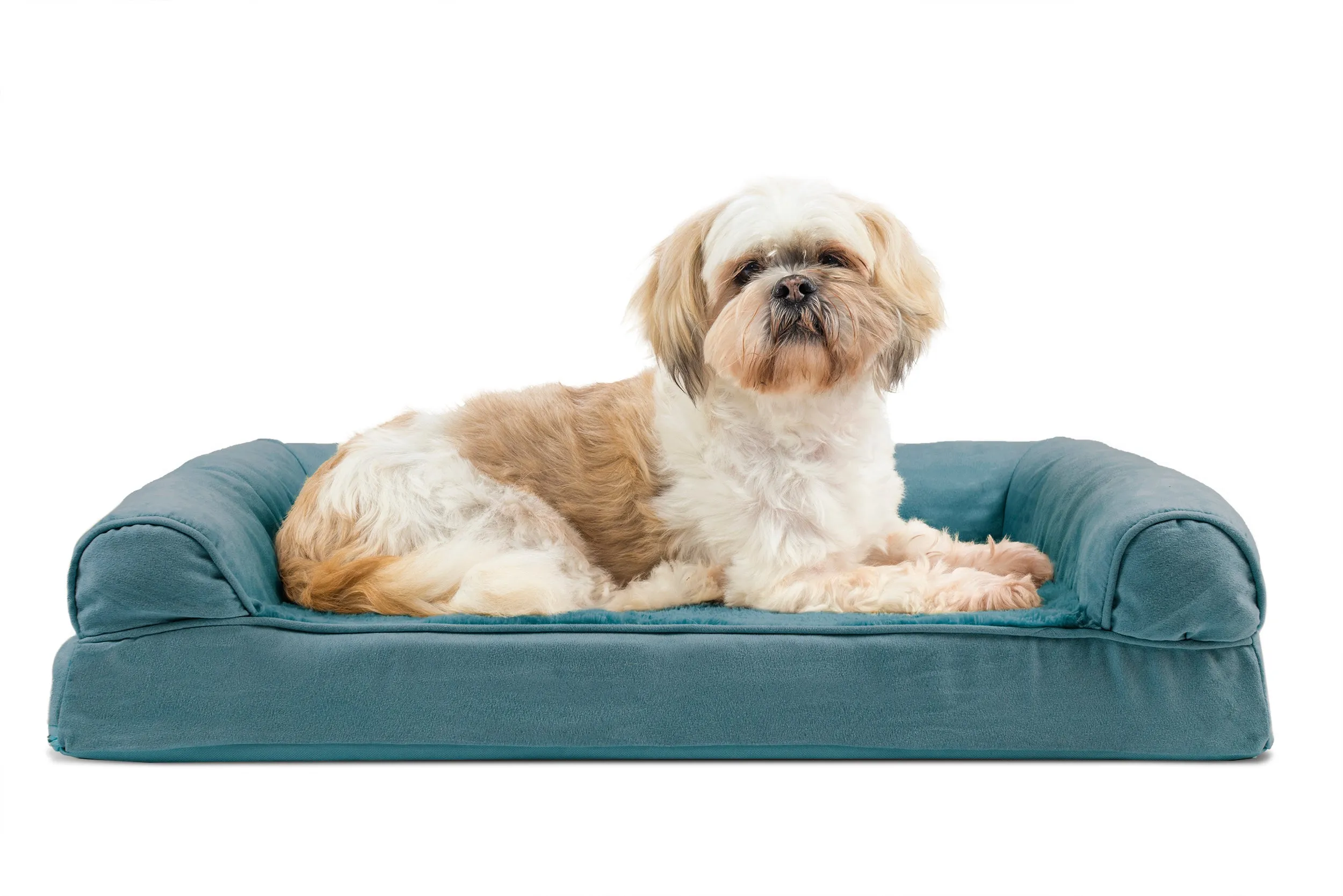 Sofa Dog Bed - Plush & Suede