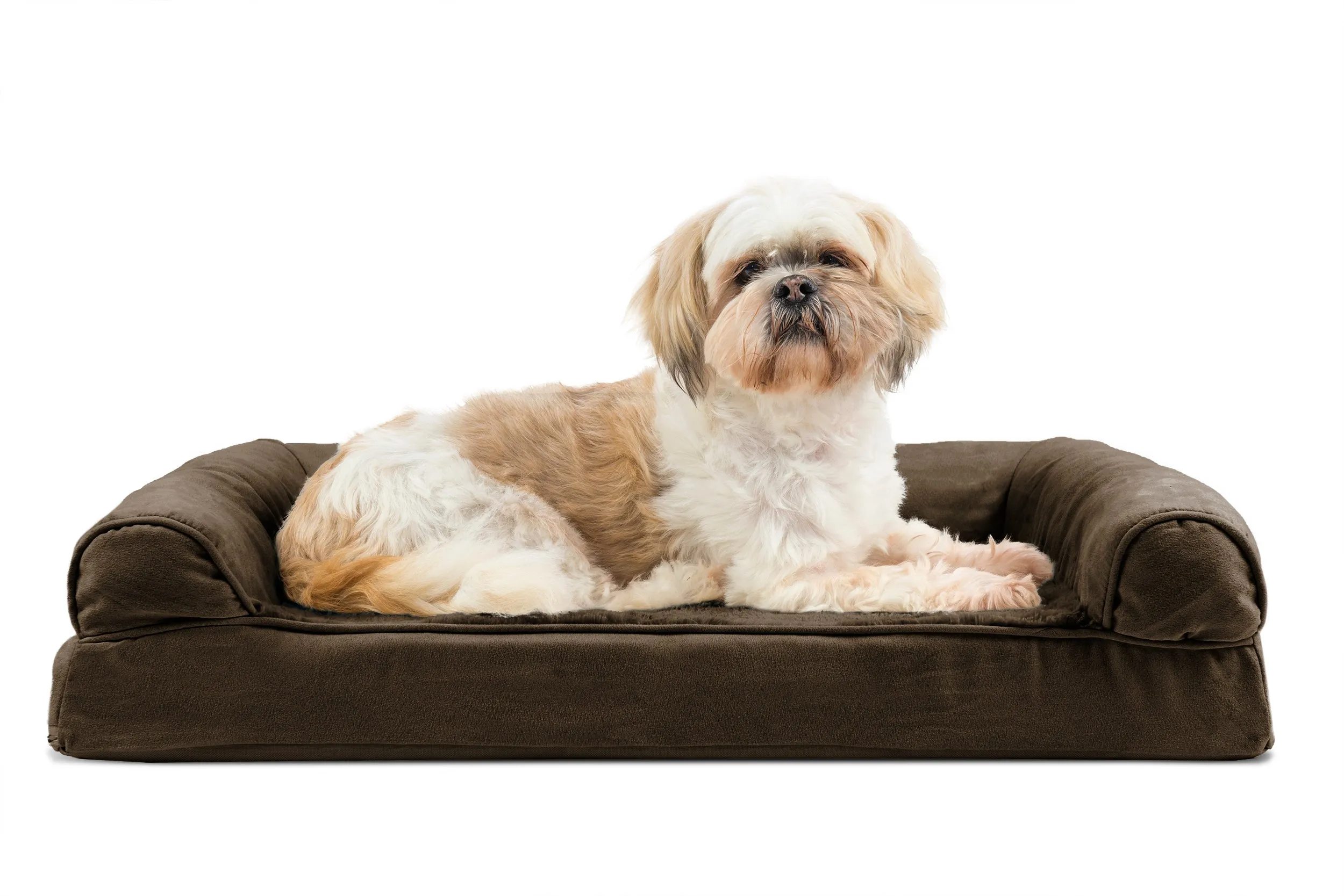 Sofa Dog Bed - Plush & Suede