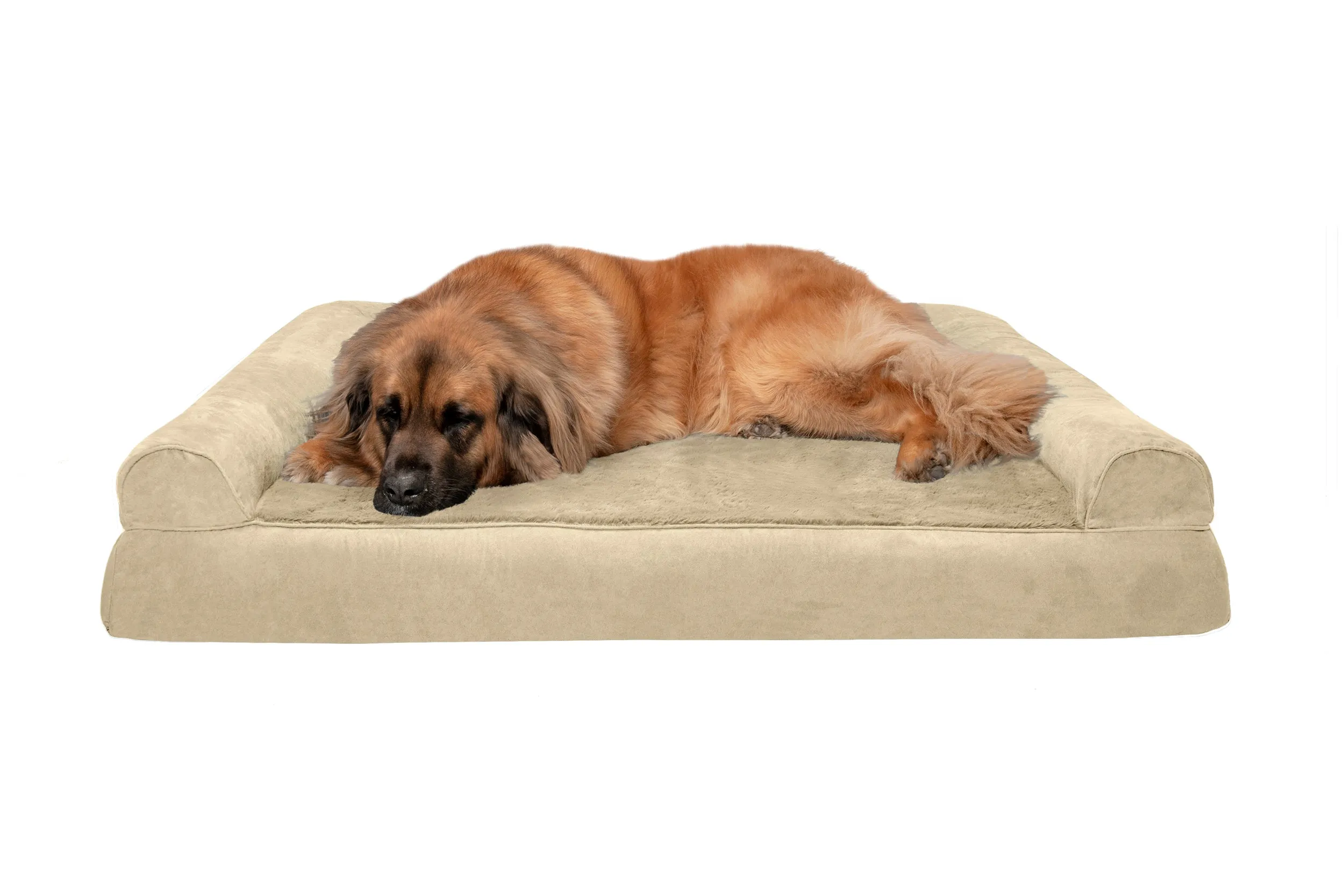 Sofa Dog Bed - Plush & Suede