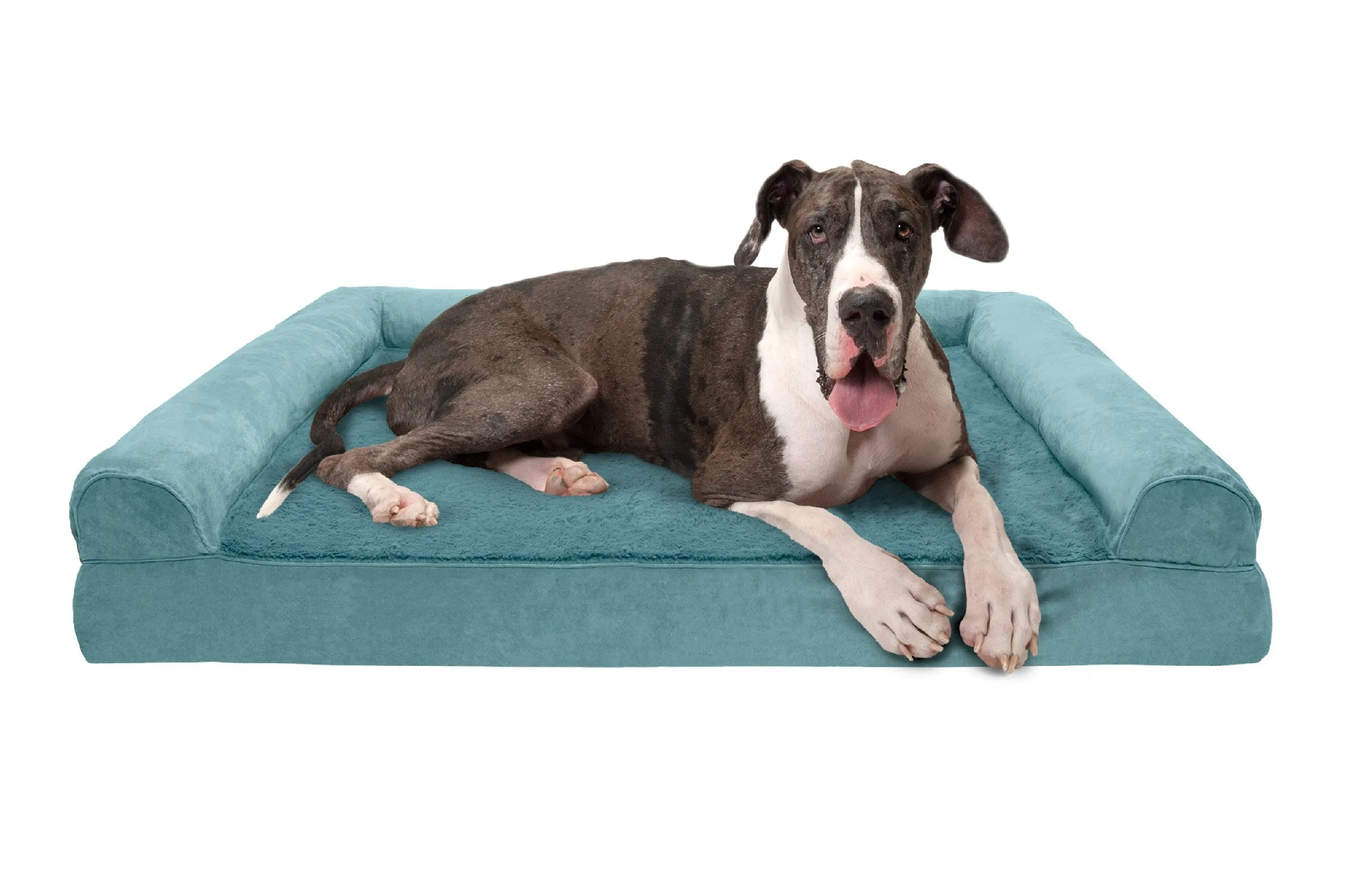 Sofa Dog Bed - Plush & Suede