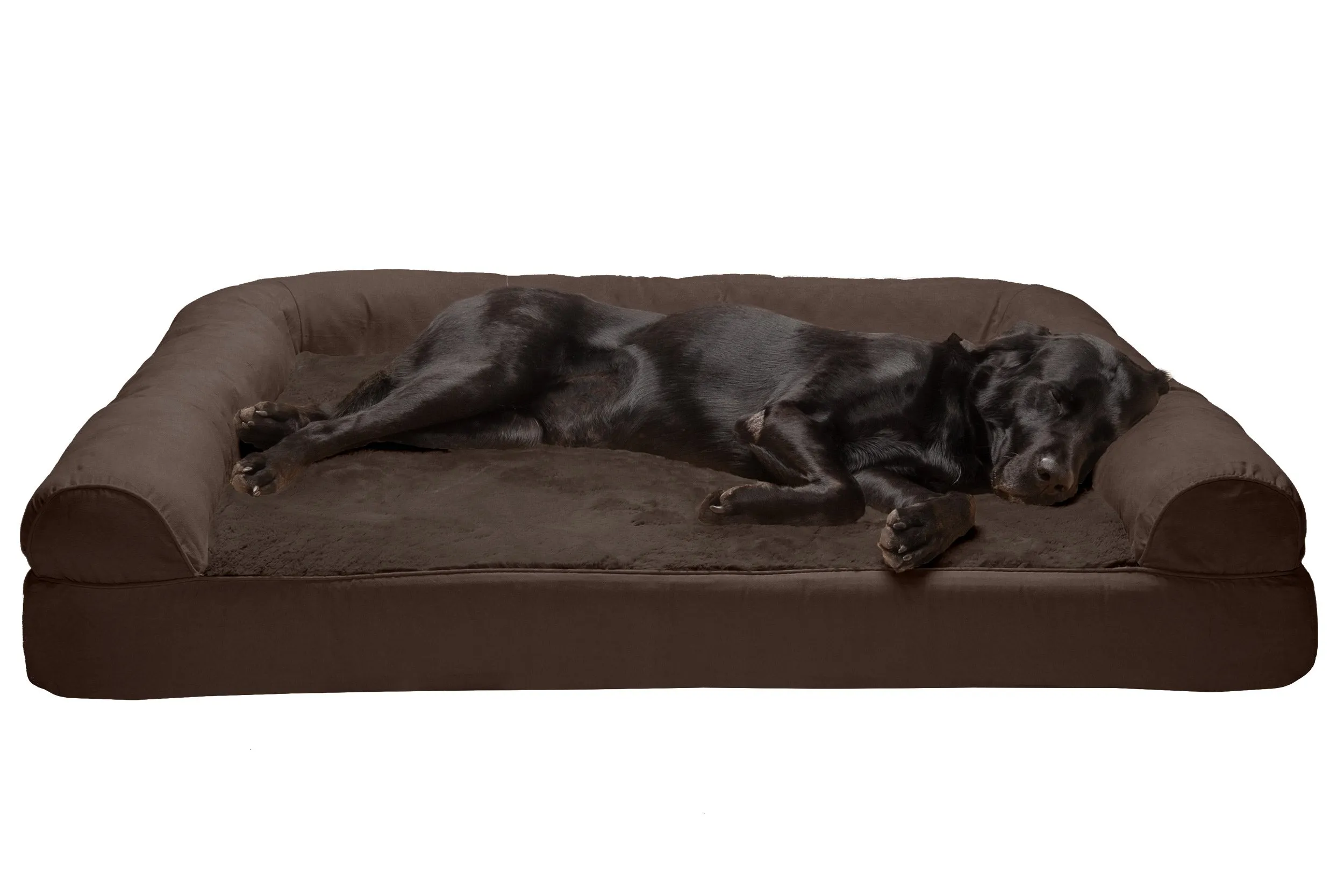 Sofa Dog Bed - Plush & Suede