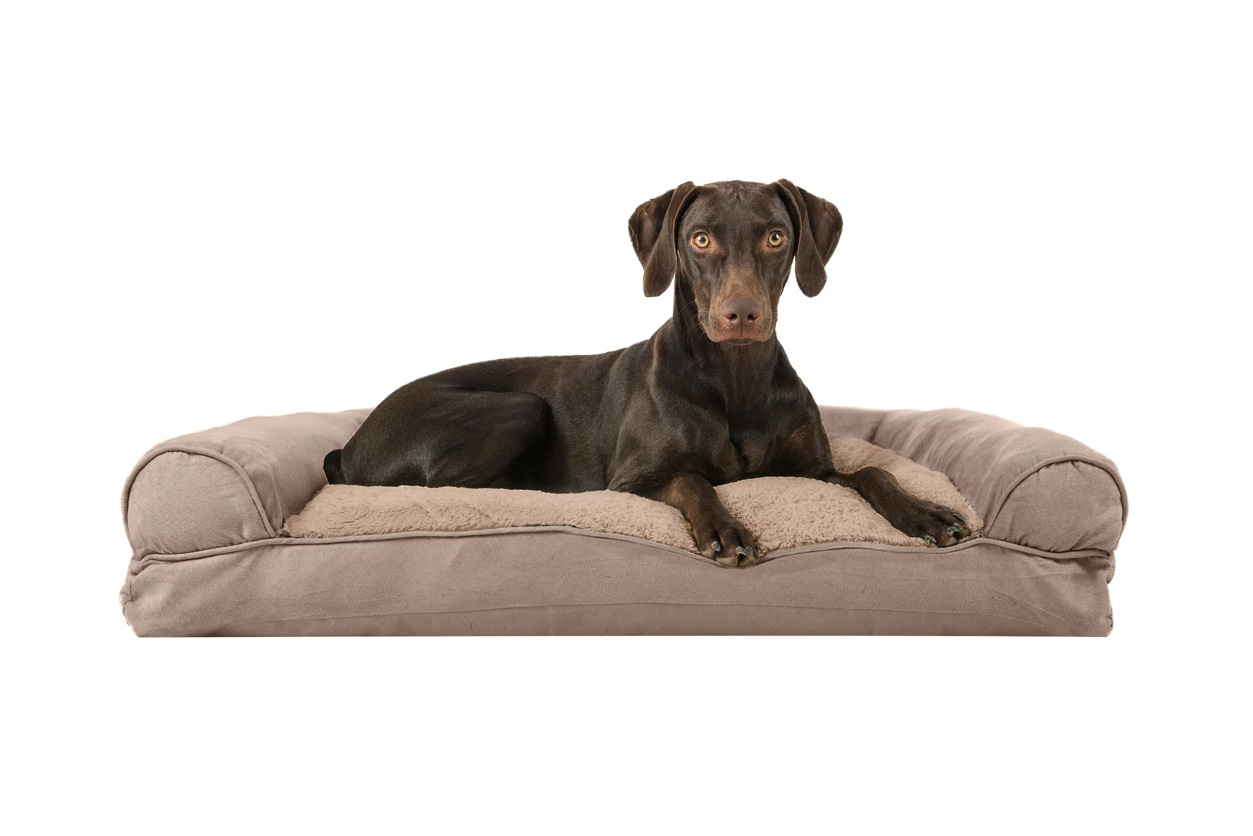 Sofa Dog Bed - Plush & Suede