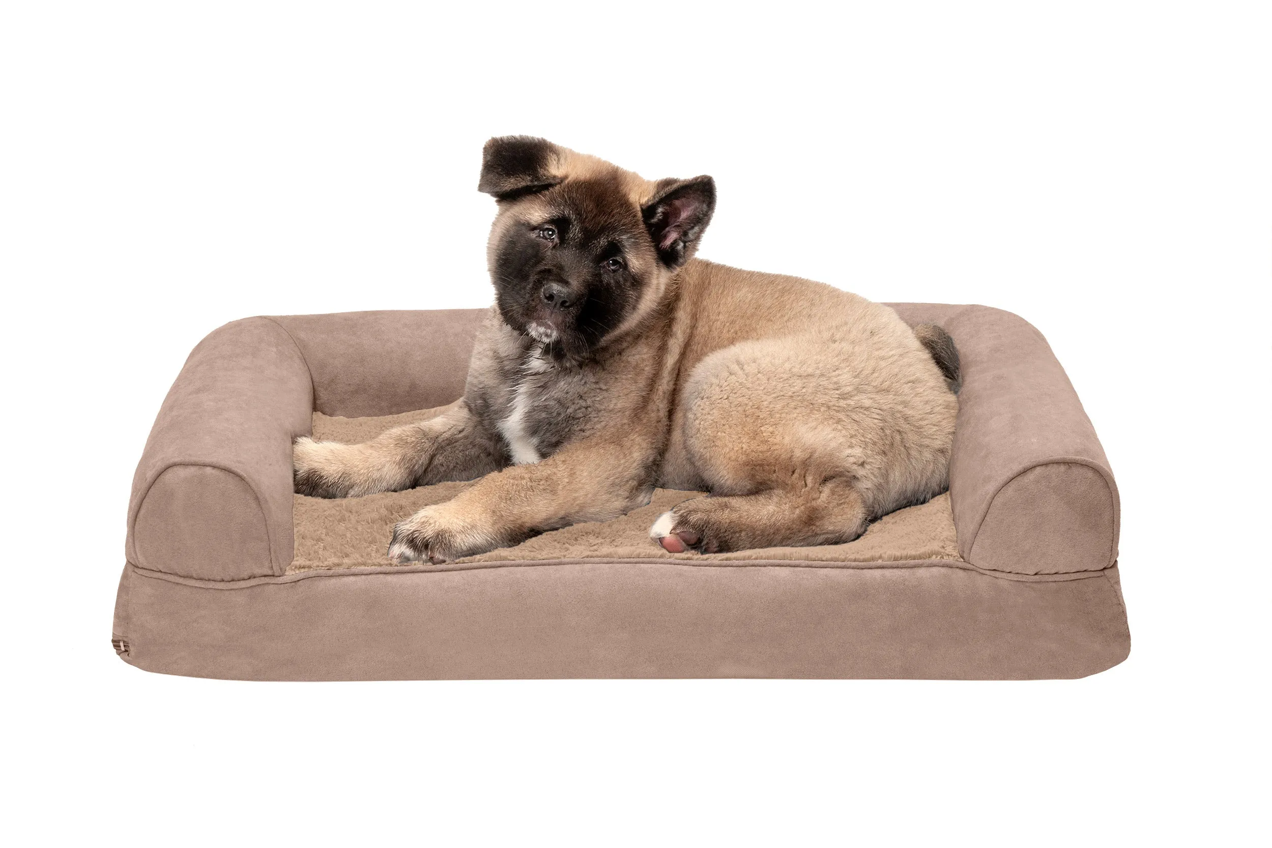 Sofa Dog Bed - Plush & Suede