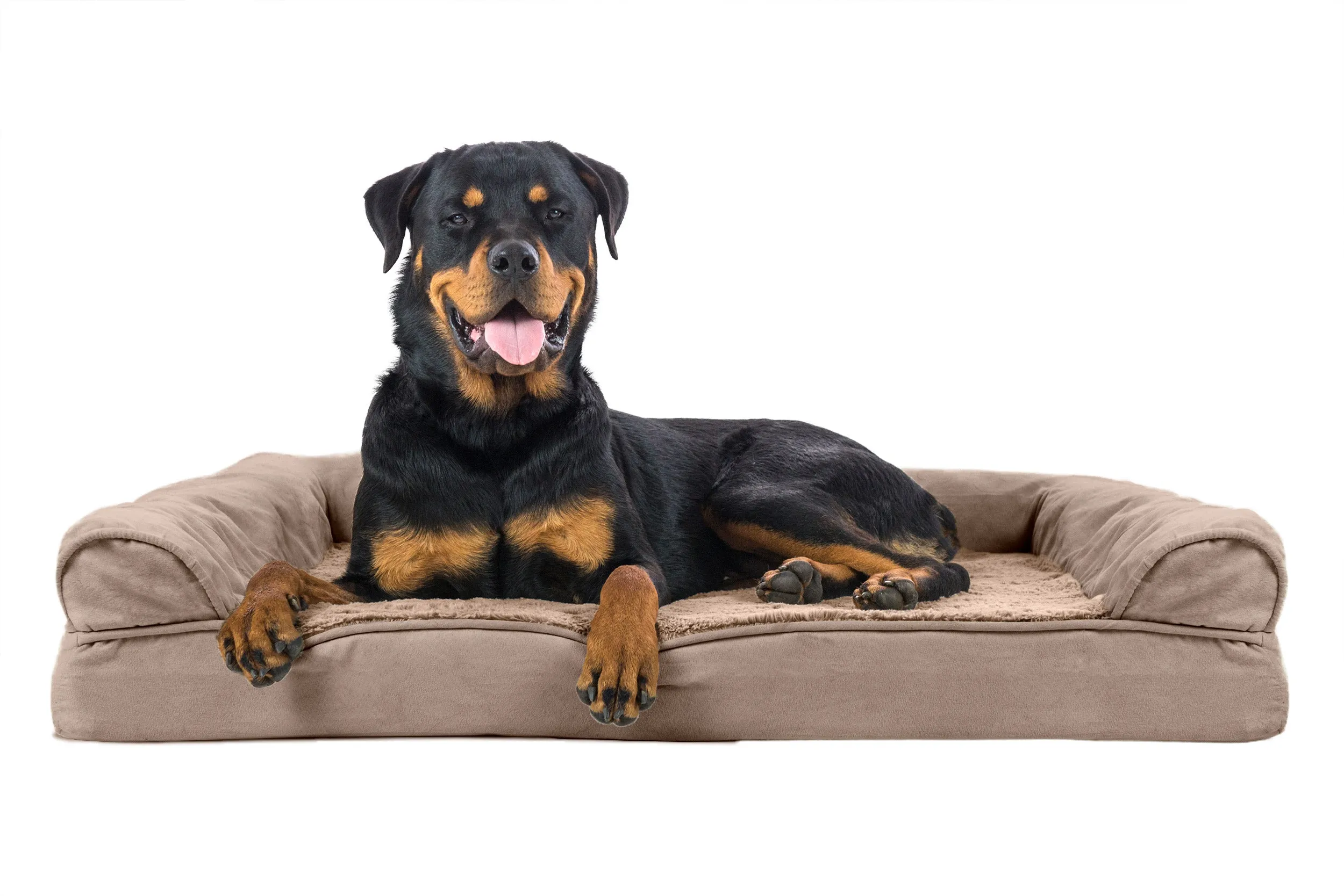 Sofa Dog Bed - Plush & Suede