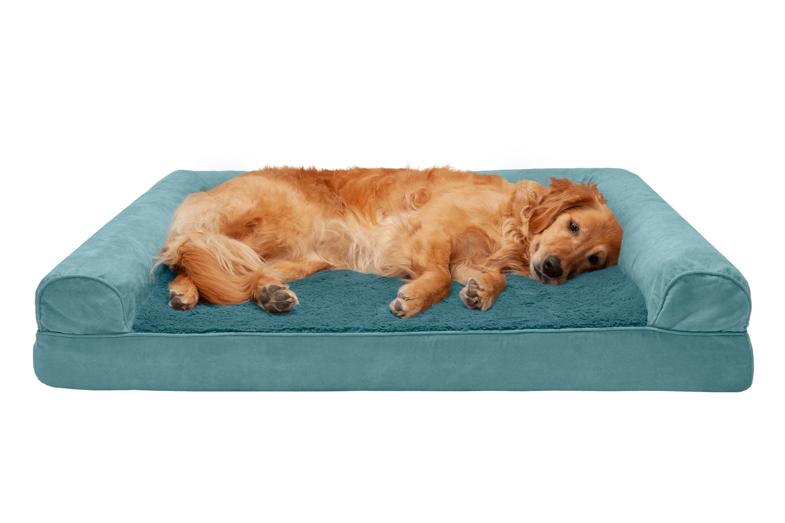 Sofa Dog Bed - Plush & Suede