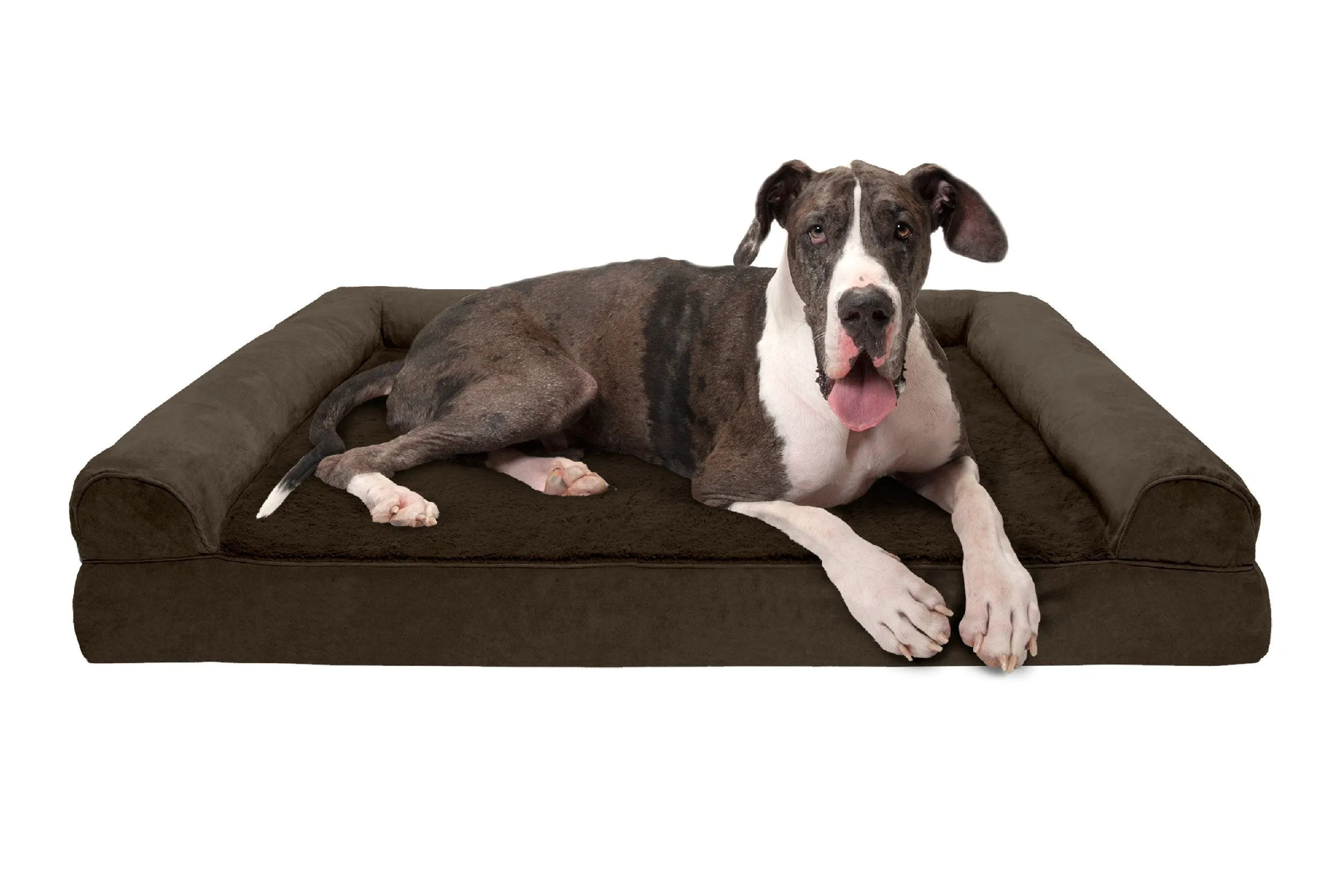 Sofa Dog Bed - Plush & Suede