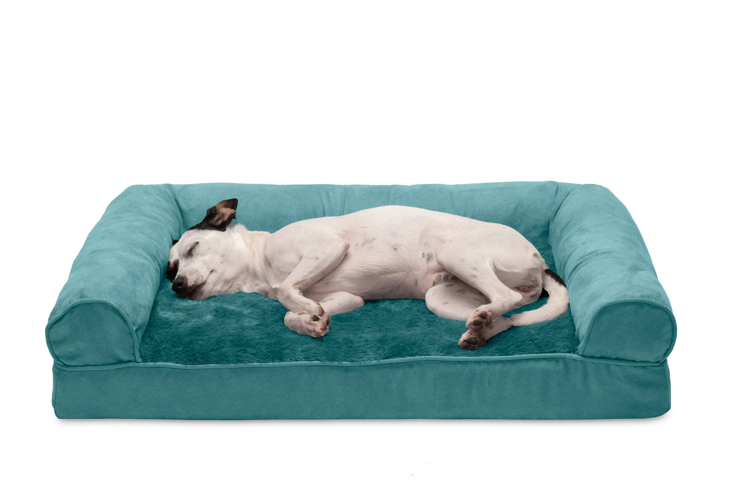 Sofa Dog Bed - Plush & Suede