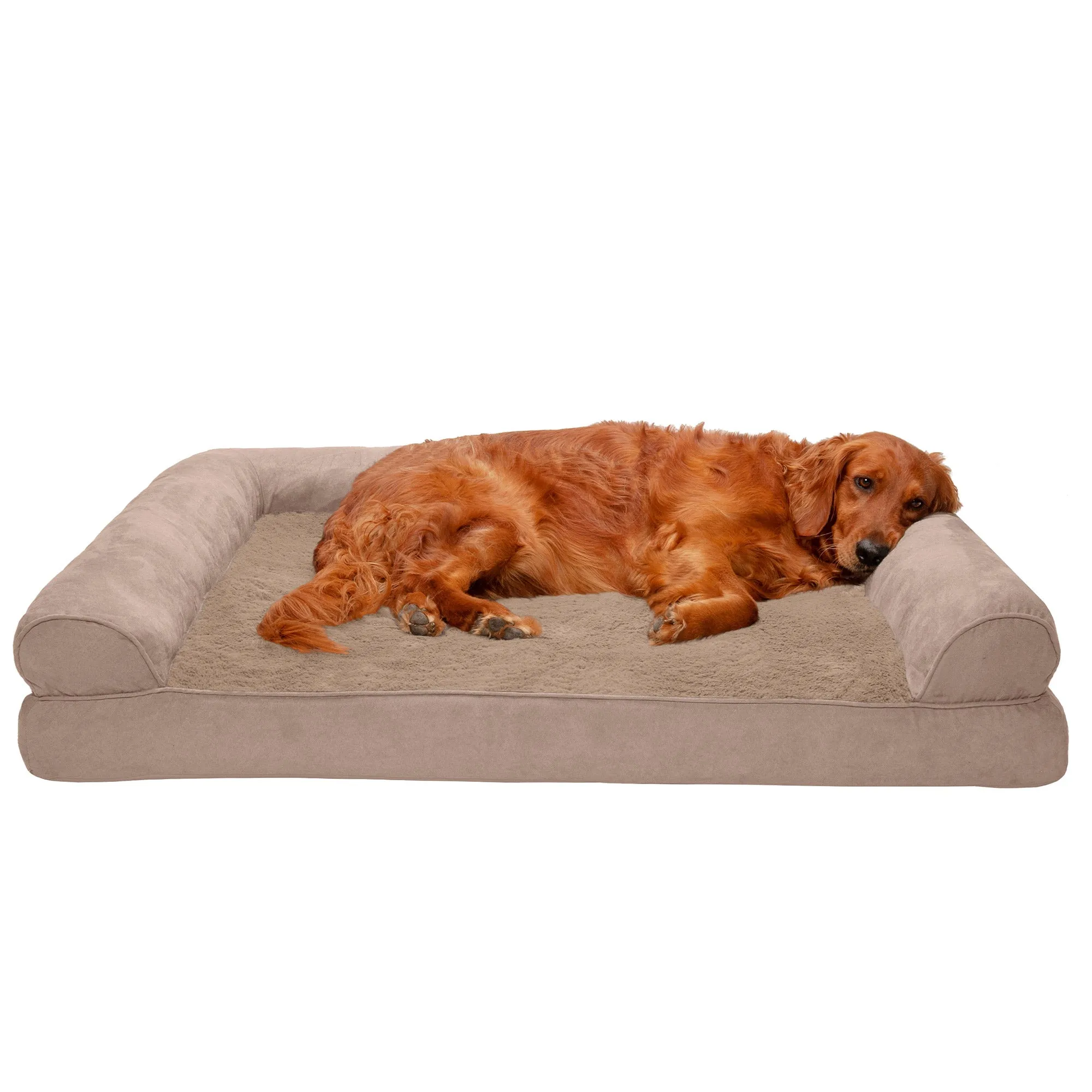 Sofa Dog Bed - Plush & Suede