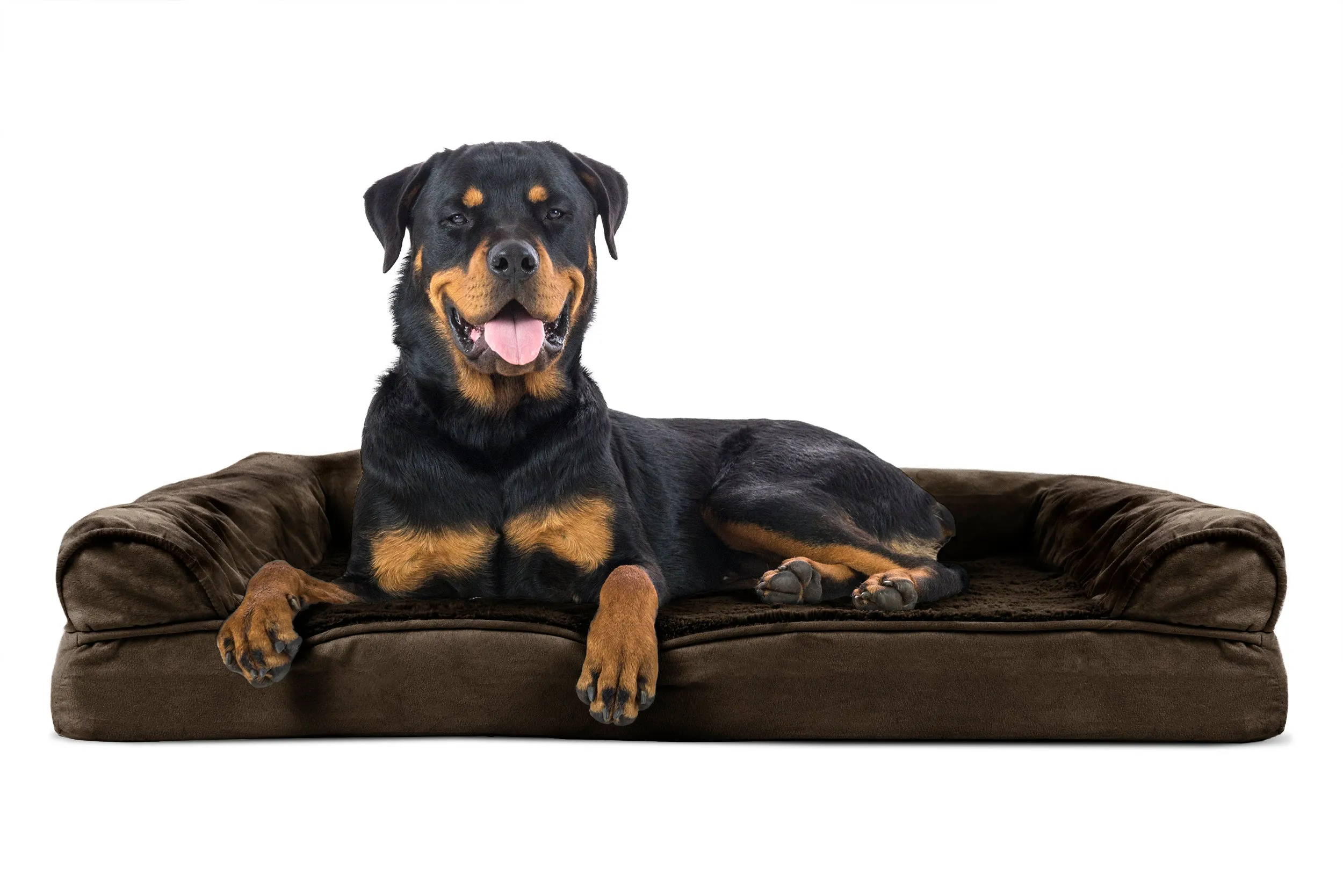 Sofa Dog Bed - Plush & Suede