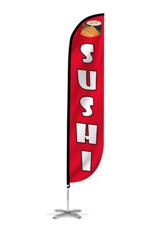 Sushi Feather Flag Red