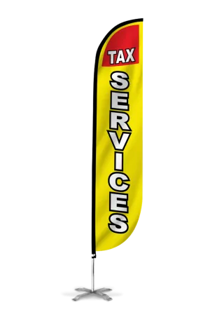 Tax Services Feather Flag in Yellow