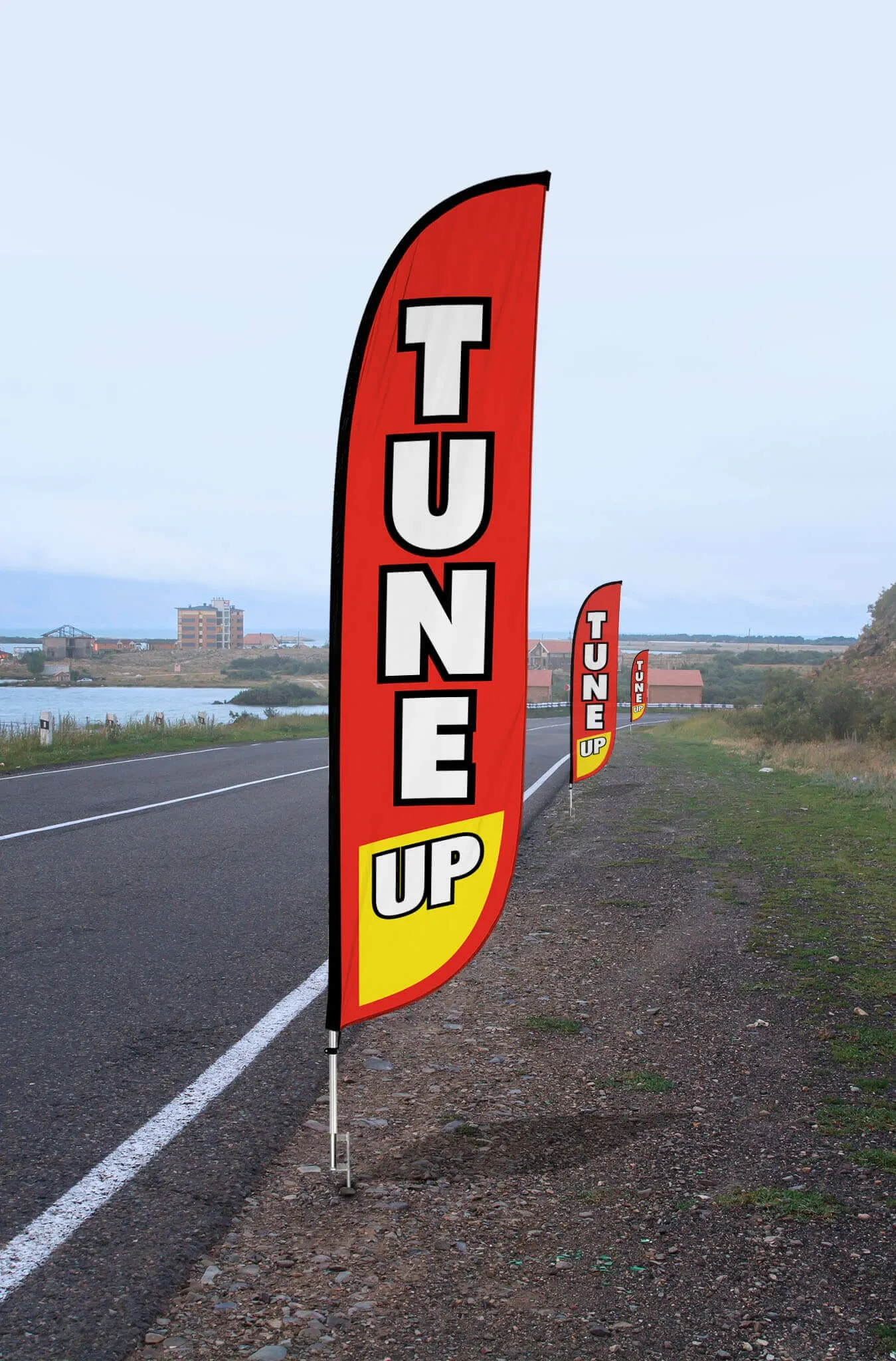 Tune Up Feather Flag Red & Yellow