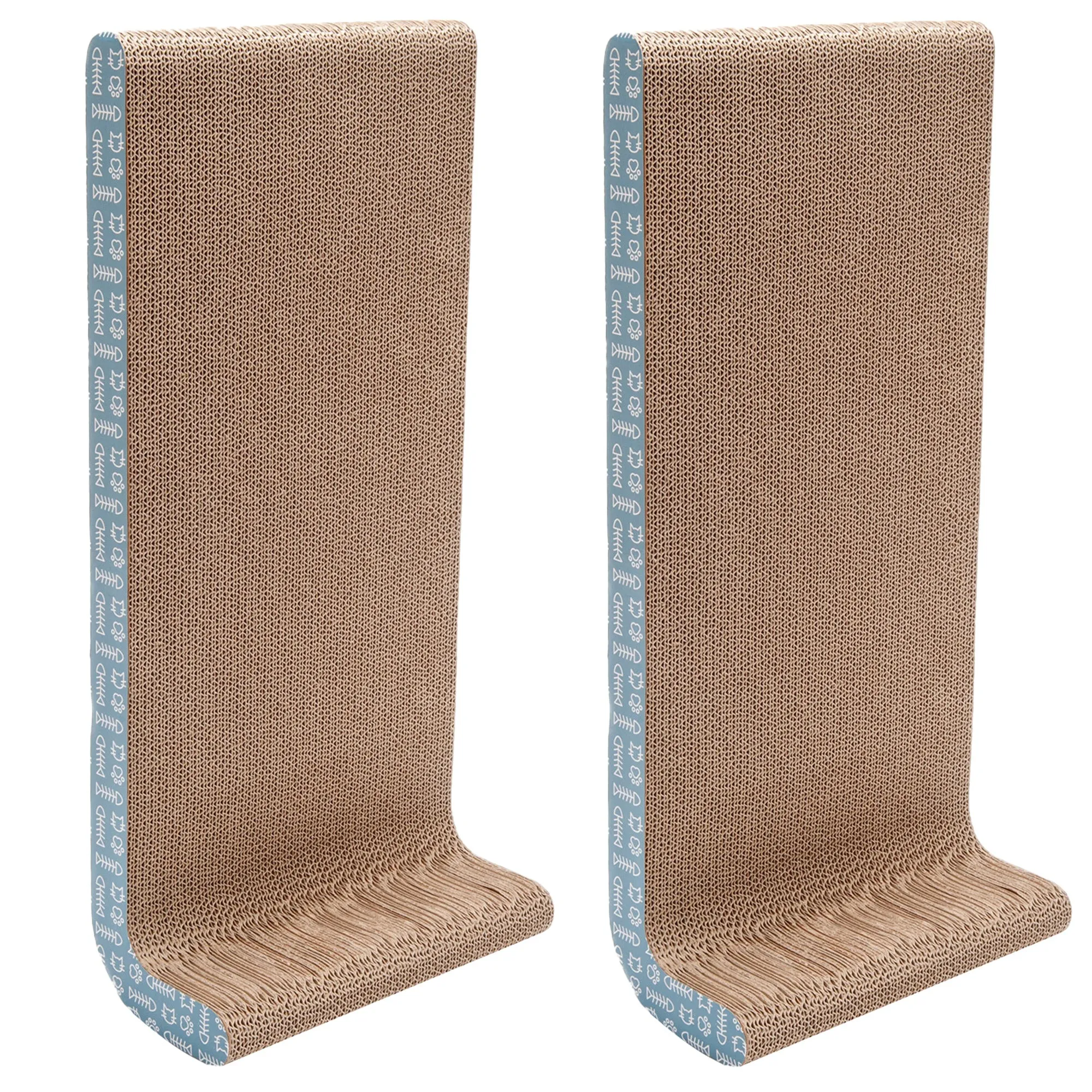 Wall-Mounted Corrugated Cat Scratcher with Catnip - Standard or Wide (2PK)