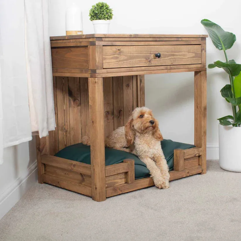 Wooden Broadsand Open Dog Crate with Drawer