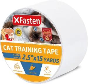 XFasten Anti-Scratch Cat Training Tape | 2.5-Inches x 15 Yards | Clear